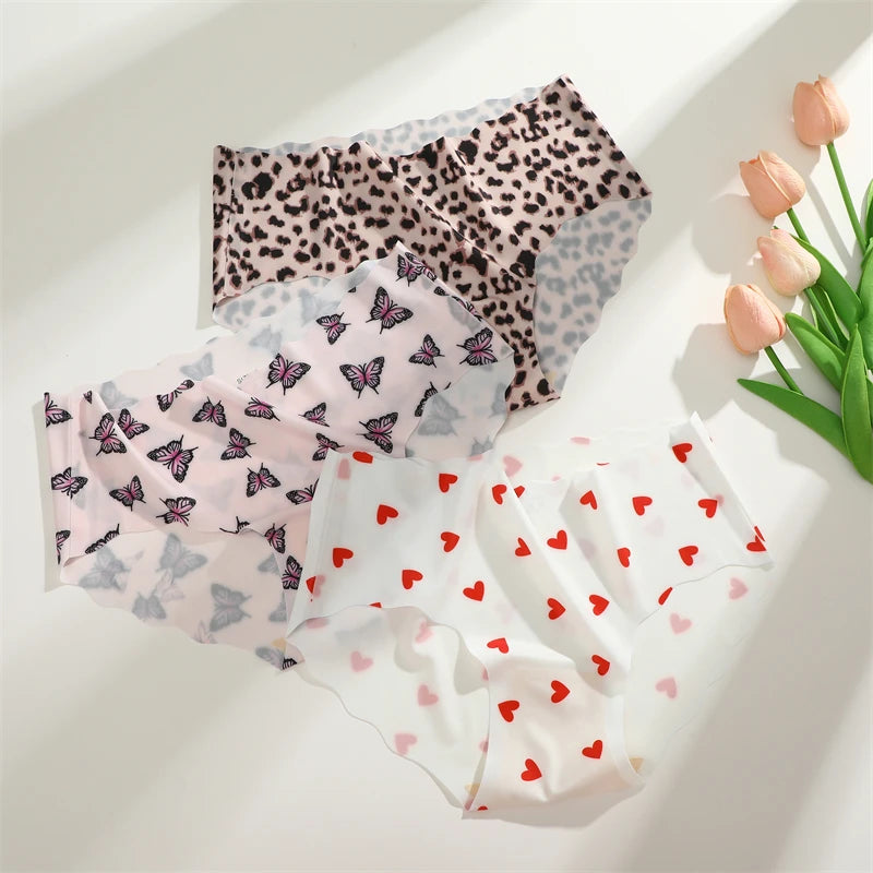 Set de 3 Panties Sin Costuras para Mujer, Tiro Alto, Estampados