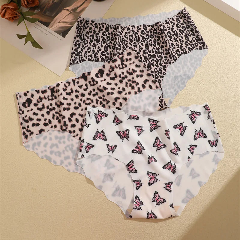 Set de 3 Panties Sin Costuras para Mujer, Tiro Alto, Estampados