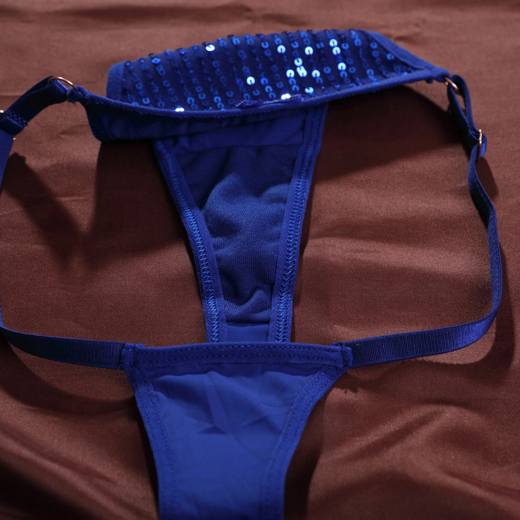 Tanga ajustable de encaje para mujer con lazo y cintura baja