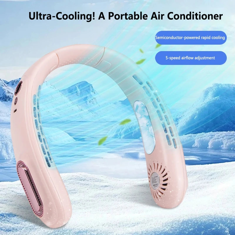 Ventilador de Cuello Sin Aspas Lenovo | Portátil, Recargable USB-C, 5 Velocidades