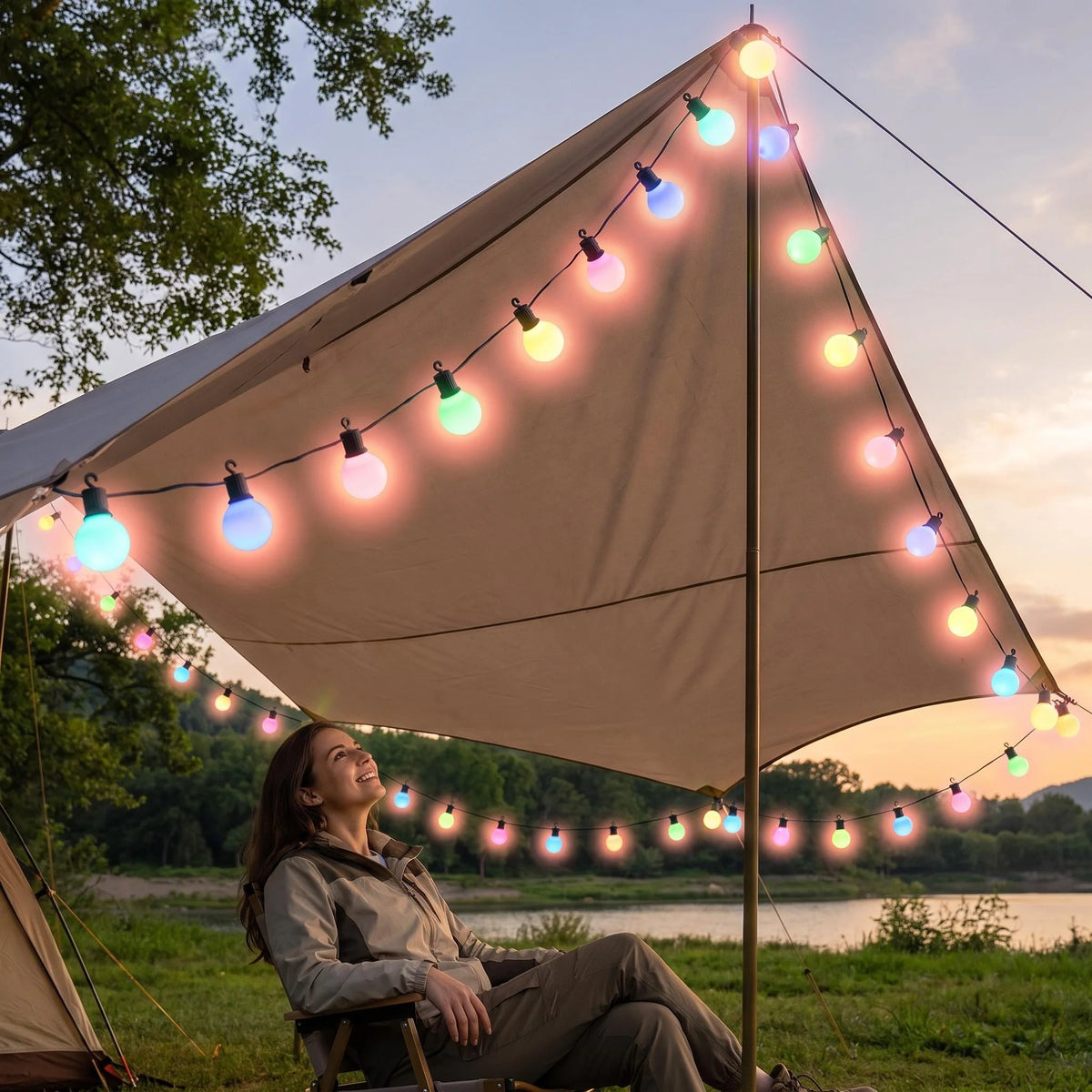 Luces LED Inteligentes G40 WiFi + Bluetooth – 15M-30M, Alexa/Google Home, IP65, 16M Colores