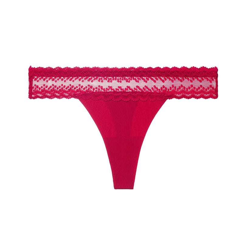 Tanga de cintura baja para mujer con detalles de encaje