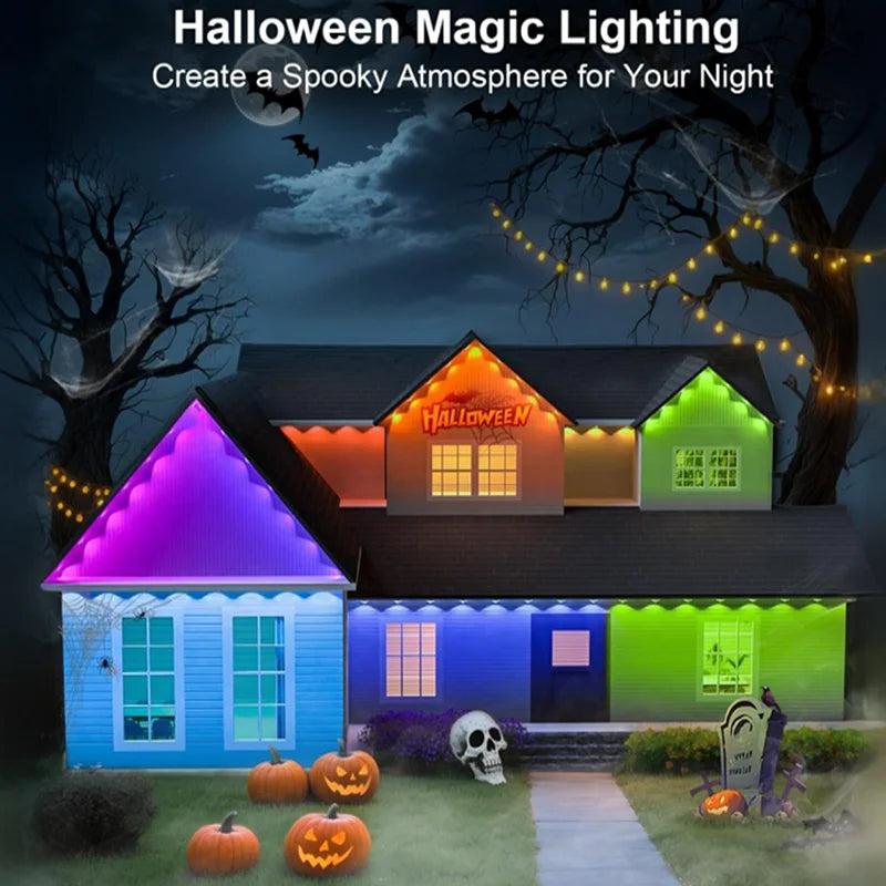 Luces LED Exteriores Permanentes RGBIC | Control App, Sincronía Musical, IP67 | Navidad