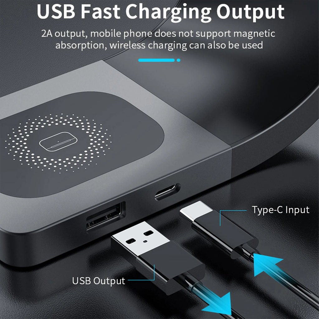 Cargador Magnético 3-en-1 15W — iPhone, Watch & AirPods