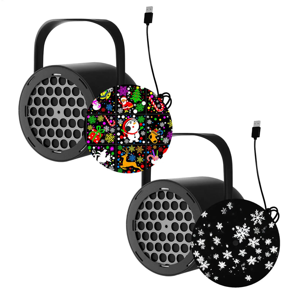Proyector LED Copo de Nieve USB – IP65 Waterproof, Efecto Nieve Realista, 360° Ajustable