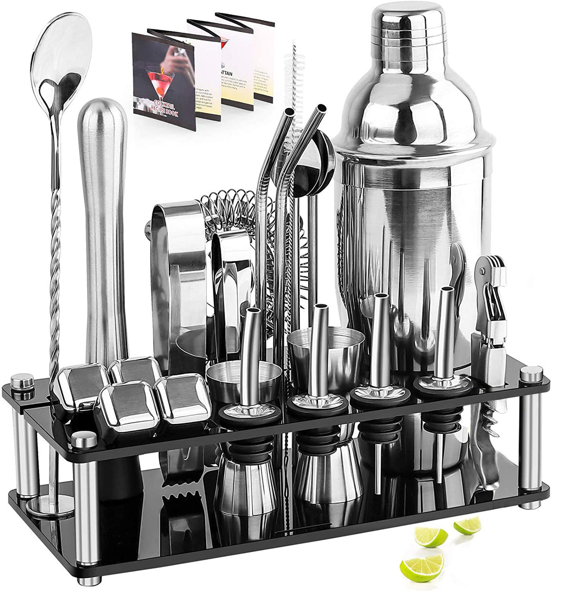 Set de Coctelera de Acrílico con Bolas de Hielo, 23 Piezas para Bar