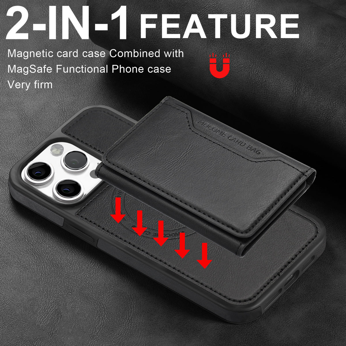 Funda de Cuero para iPhone 18 Pro con Porta tarjetas, Carga y Protección Antigolpes