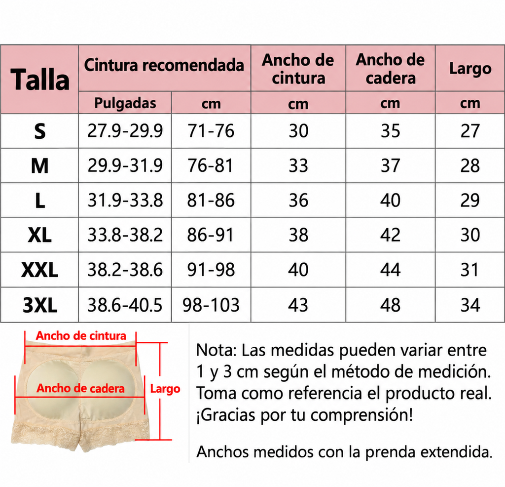 Panty Levanta Cola con Relleno – Faja de Cintura Alta y Control de Abdomen