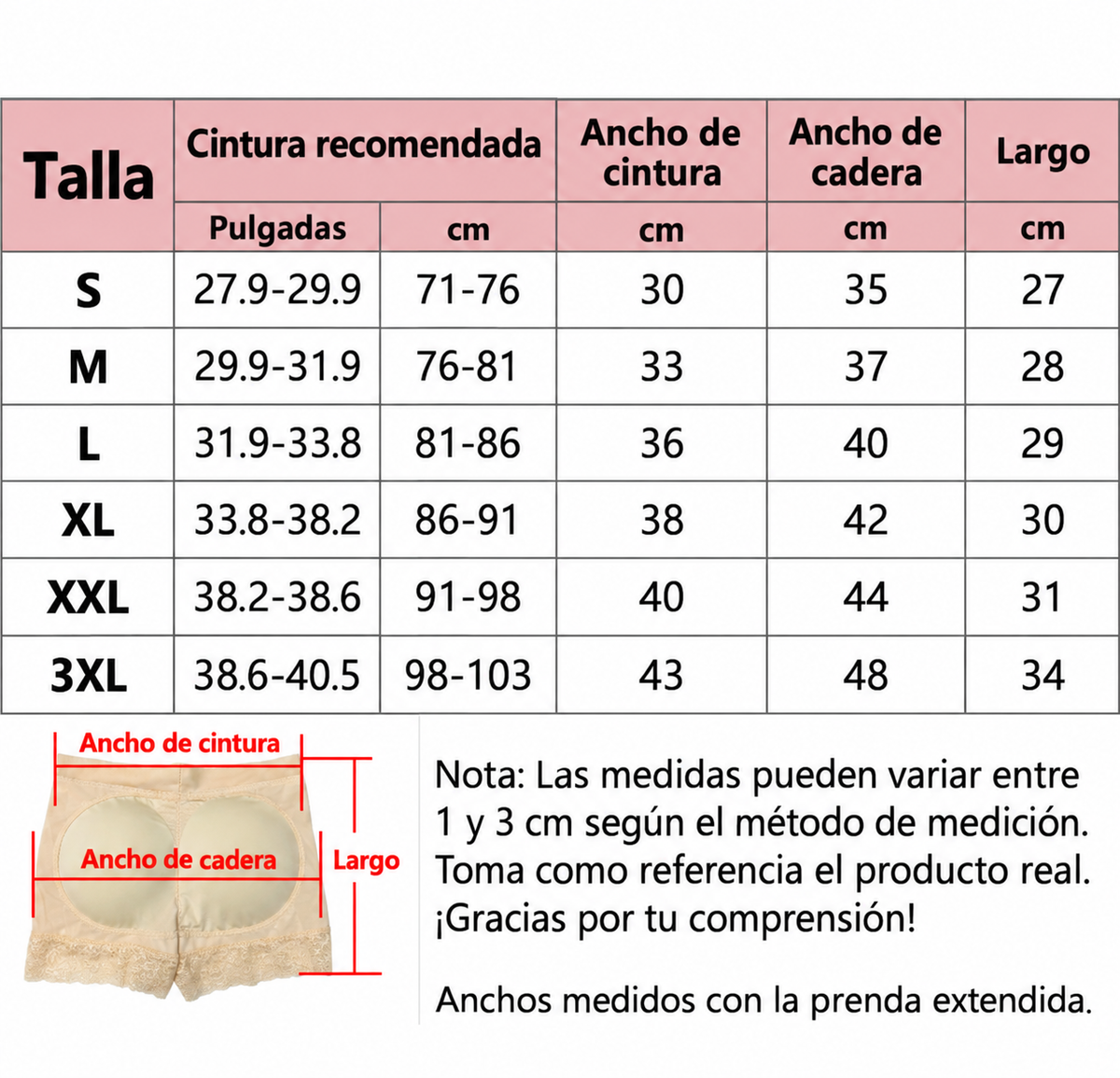 Panty Levanta Cola con Relleno – Faja de Cintura Alta y Control de Abdomen