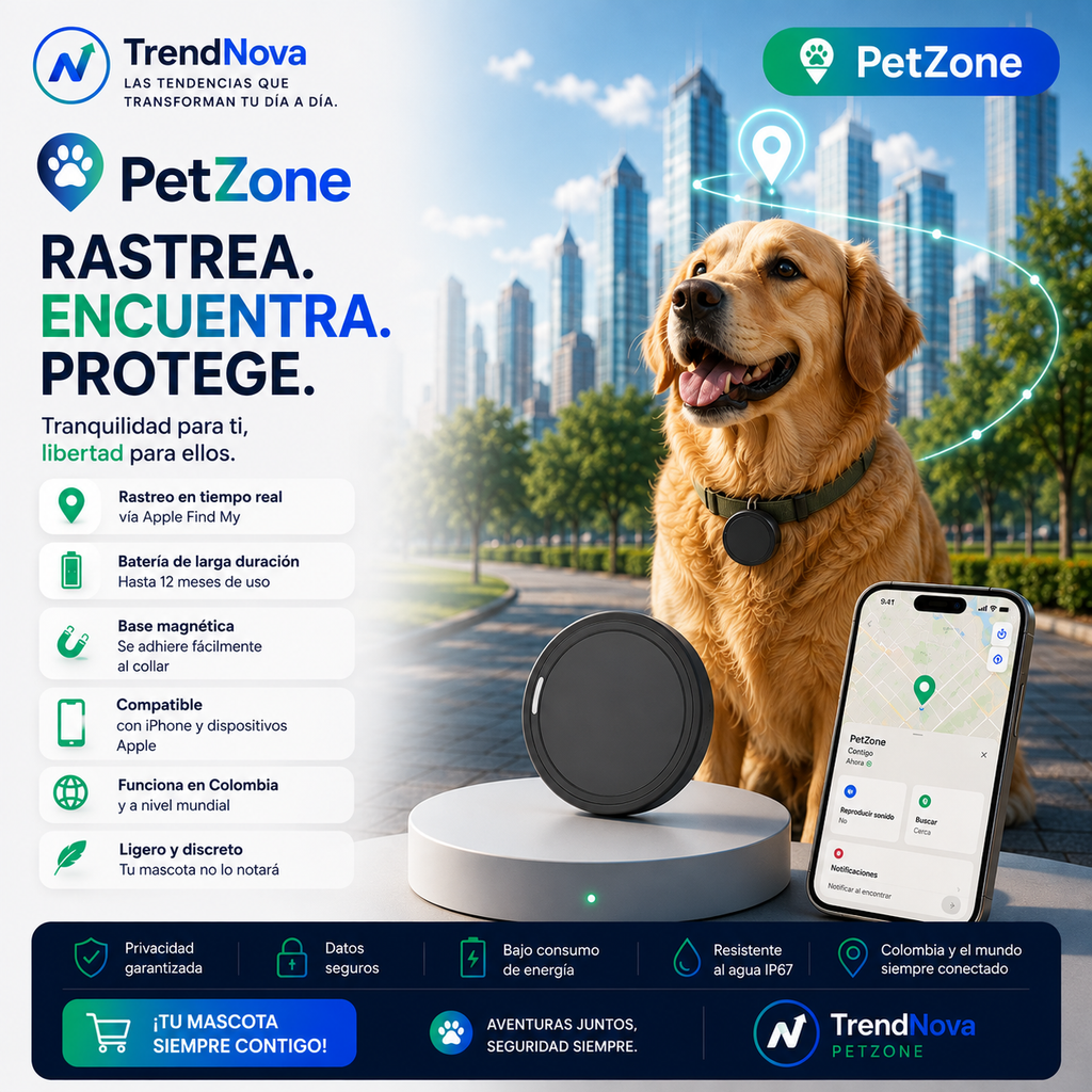 Mini GPS Tracker Anti-Lost para Mascotas | Compatible con Find My