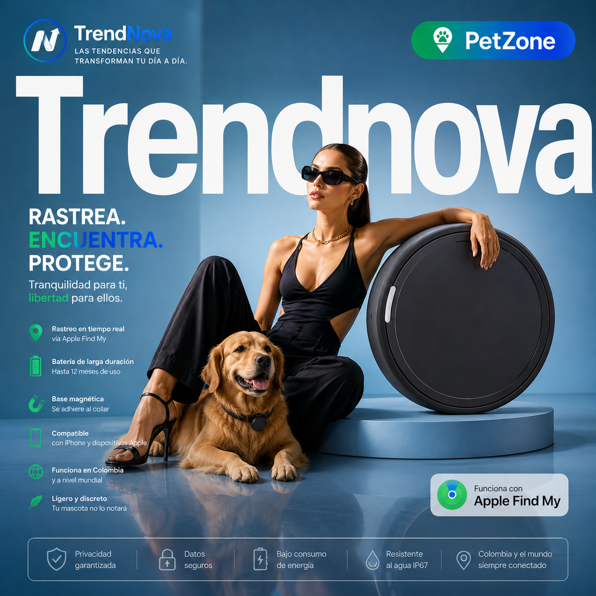 Mini GPS Tracker Anti-Lost para Mascotas | Compatible con Find My