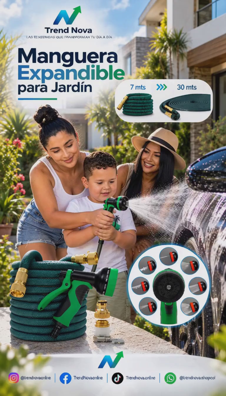 Manguera Expandible para Jardín de 25 a 100 Pies (7,62 a 30,48 m)